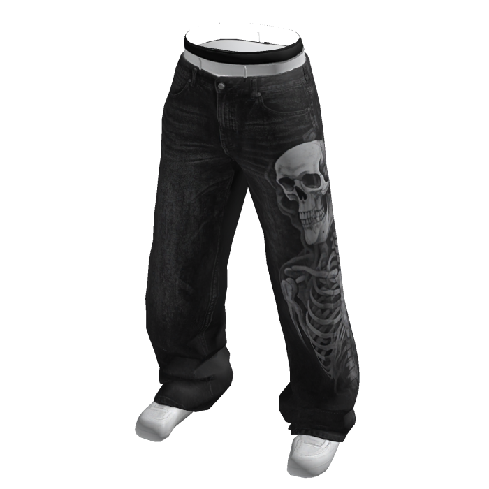 Streetwear Skull Jeans (Black)