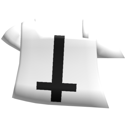 cute goth cross off shoulder shirt in white Roblox item
