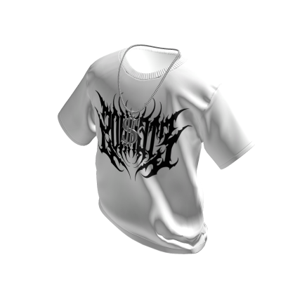White Eternos T-Shirt with Silver Dollar Chain thumbnail