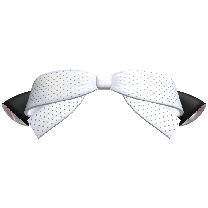 Adorable Black and White Polka-Dot Bow w Cat Ears