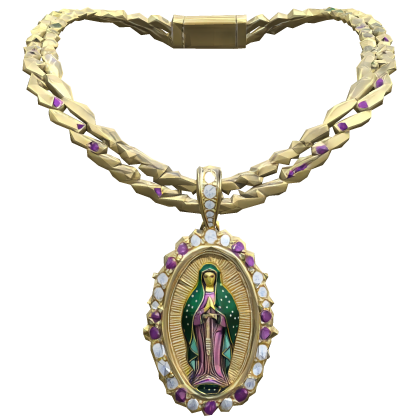 Iced Out Gold Saint Mary Jesus Chain 3.0