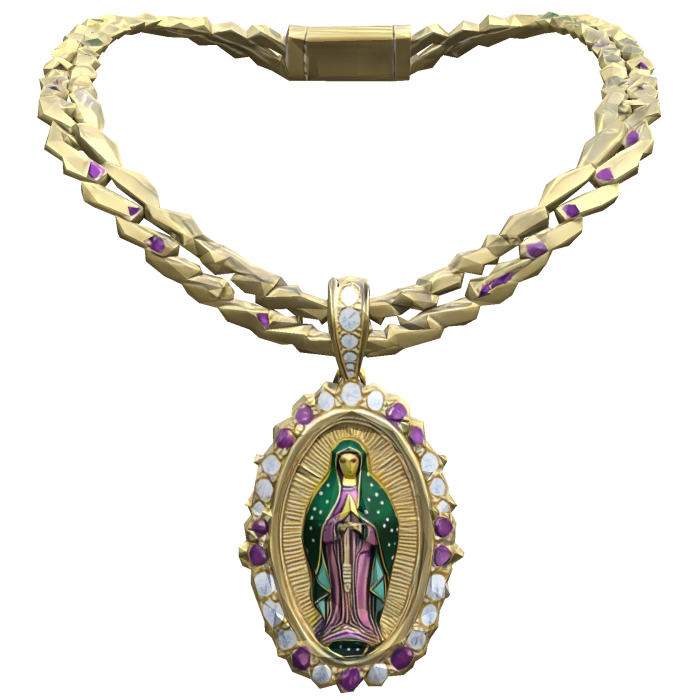 Iced Out Gold Saint Mary Jesus Chain 3.0