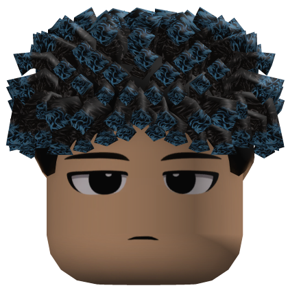 Short Curly Fringe Hair (Black/Blue)