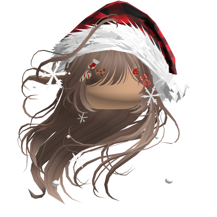 Windy Anime Hair w/Santa Hat (Light Brown)