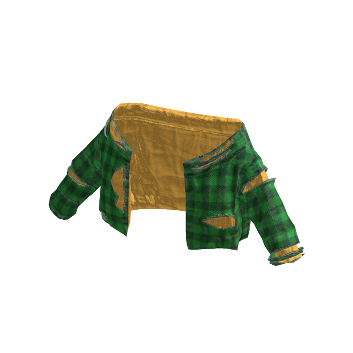 Green & Yellow Distressed Cropped Jacket [PBR]