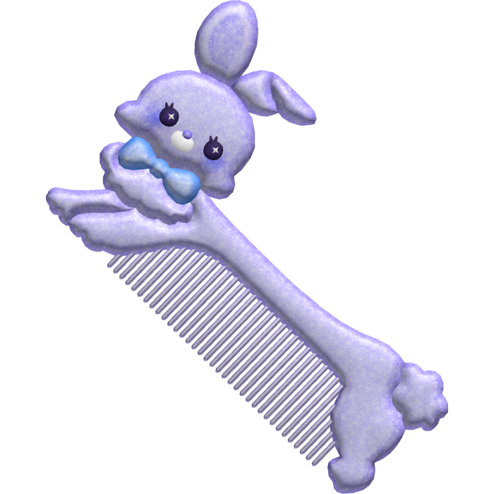Kawaii Cute Hair Comb Sparkle Rabbit Bunny Purple