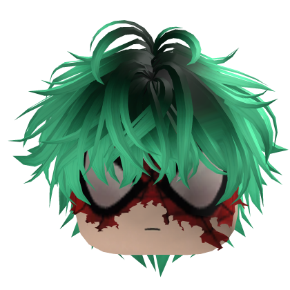 Y2K Green Hair with Spider-Man Mask Emo Roblox item