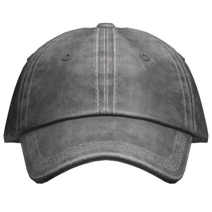 Cap Grey Washed Distressed Fitted Grunge Goth Y2K