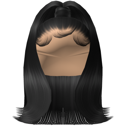 Sleek Flipped Out Ponytail w/ Edges (Black)