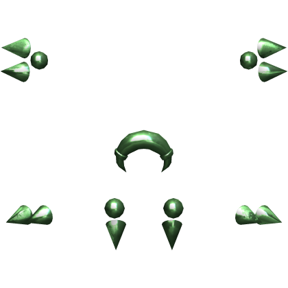 green silver face piercing set