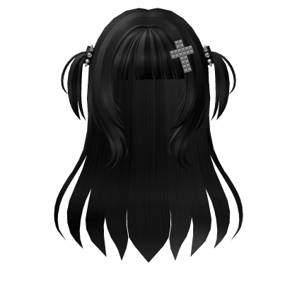Long Straight Emo Goth Y2K Hair - Black