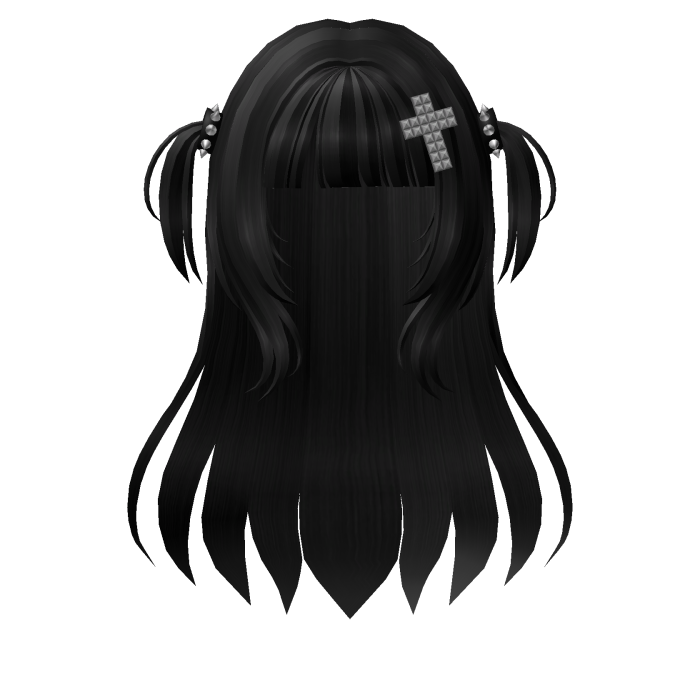 Long Straight Emo Goth Y2K Hair - Black