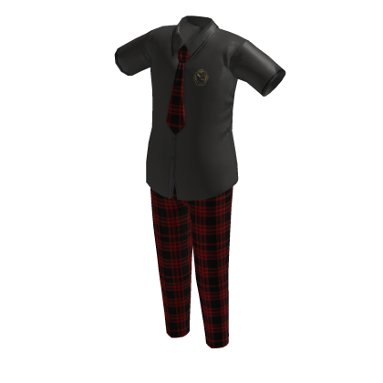 ✨Anime Kpop Preppy School Uniform Grey Red Plaid