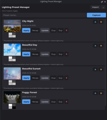 Lighting Preset Manager preview 1