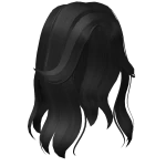 Aesthetic Split Bangs Hair in Black 