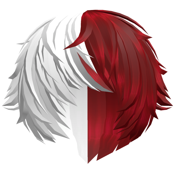 messy red&white vampire emo anime hair w tufts