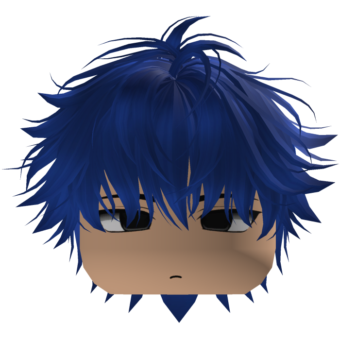 Cute Y2K emo dark blue hair