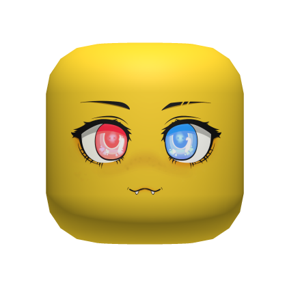 🧛Blue Red Anime Vampire Face - Noob Skin Tone Roblox item