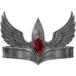 (CODE= 5522 ) Silver Seraph Winged Ruby crown