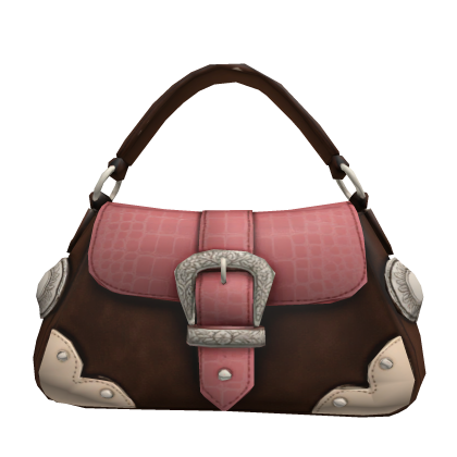 Brown pink croc silver shoulder bag