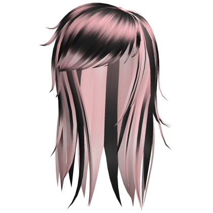 black and pink side bangs scene hair