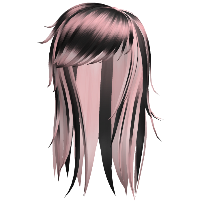 black and pink side bangs scene hair