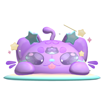 ♡ cute decora space saturn purple alien kitty hat