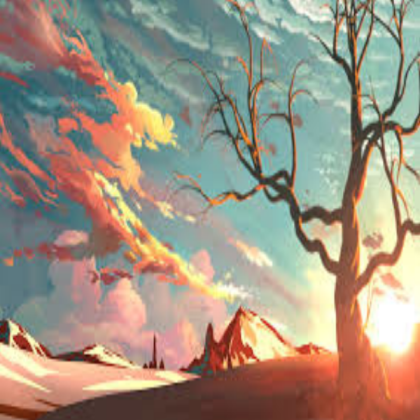 Tree Painting With Sunset Roblox decal
