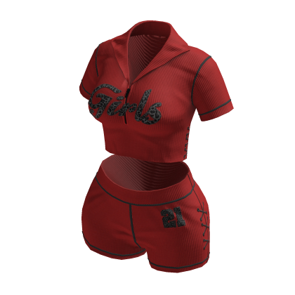 red y2k star girls outfit set thumbnail