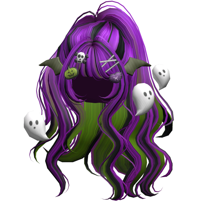 Purple&Green Halloween Hairclips Wavy Half Down