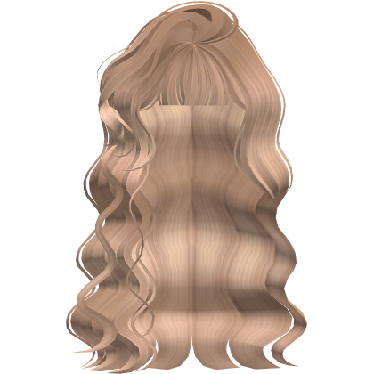 Long Curly Swooped Preppy Blonde Hair with Bangs