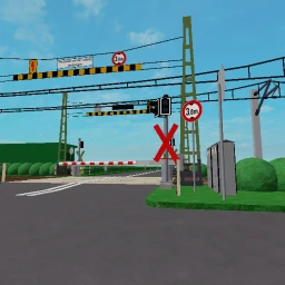 German railroad crossing icon
