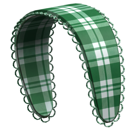 green cute plaid headband Roblox item