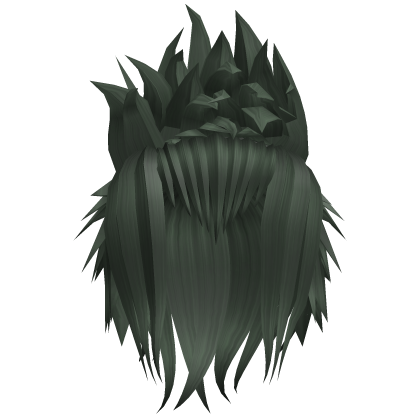 Messy Spiky Anime Updo Hair (Dark Green)