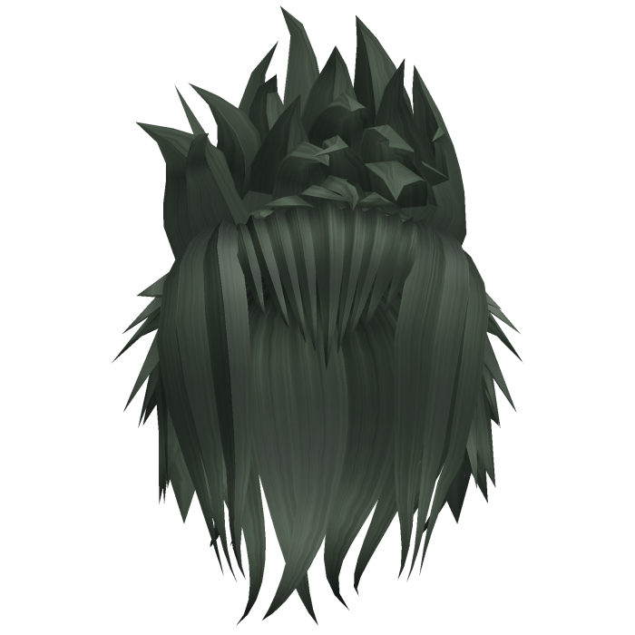 Messy Spiky Anime Updo Hair (Dark Green)
