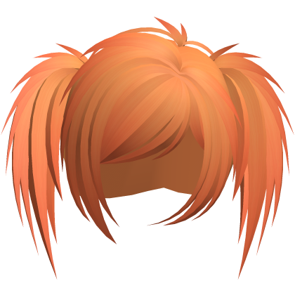 emo scene vkei choppy ponytails orange