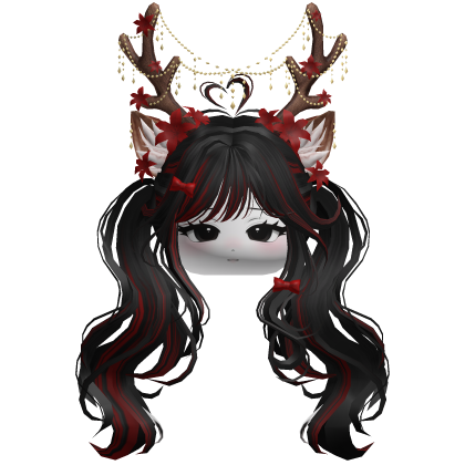 Ethereal Christmas Fairy Fawn Pigtails w/ Antlers