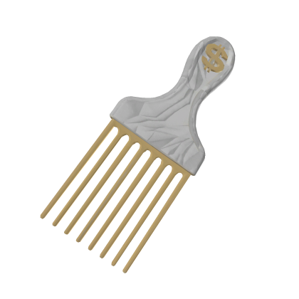 White gold oversized hair pick  Roblox item