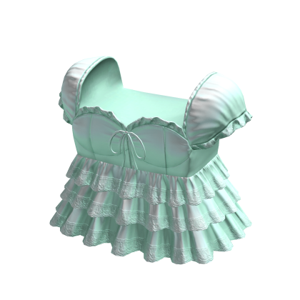 3.0 Mint Cute Ruffled Doll Dress Angel Babydoll thumbnail