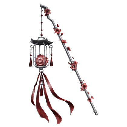 Dark Red Ethereal Maximalist Lotus Flower Lantern