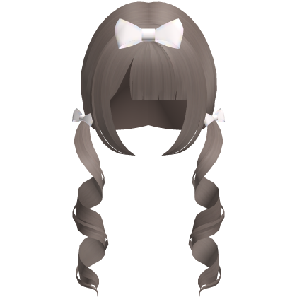 ash long swirly doll pigtails w bows