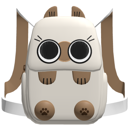 White Cat Backpack w/ Following Eyes 1.0 Roblox item