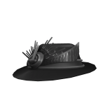 Elegant Black Ornate Fedora