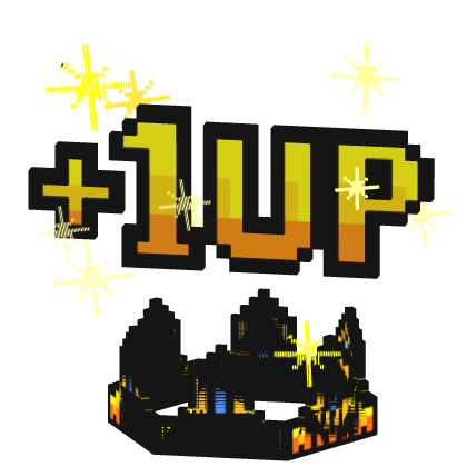 [ANIMATED] 8-bit Glitch Crown With +1UP Extra Life Roblox item