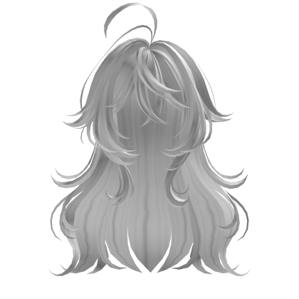 White Cute Long Wavy Anime Girl Hair Roblox item