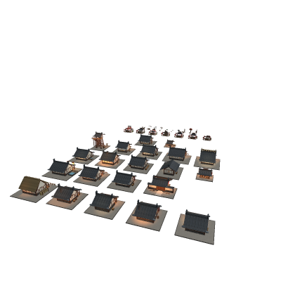 Japanese Village Kit - 7 Stations, NPCs, 20 Props