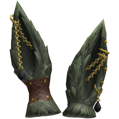 Green Furry Bunny Ears with Chains