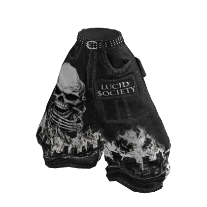 L$ - Baggy Streetwear Skull Jeans (Black)