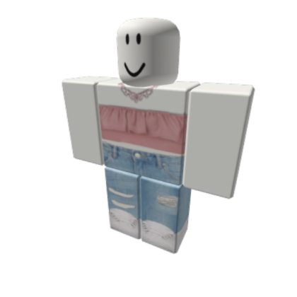 Pink Crop Top with Jeans Roblox decal