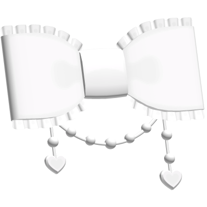 ♡ ꒰ gyaru white pearl side bow hair clip Roblox item